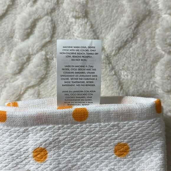 kate spade Cocktail Glass Ice Bubbles Orange Peel White Cotton Kitchen Towels - Picture 7 of 8